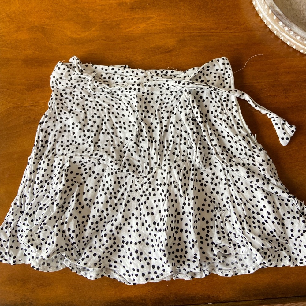 Black and white polka dot skirt with built in shorts